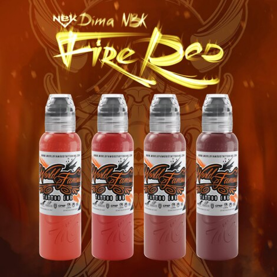 Краска World Famous Tattoo Ink Dima NBK - Fire Red #3 - 30 мл